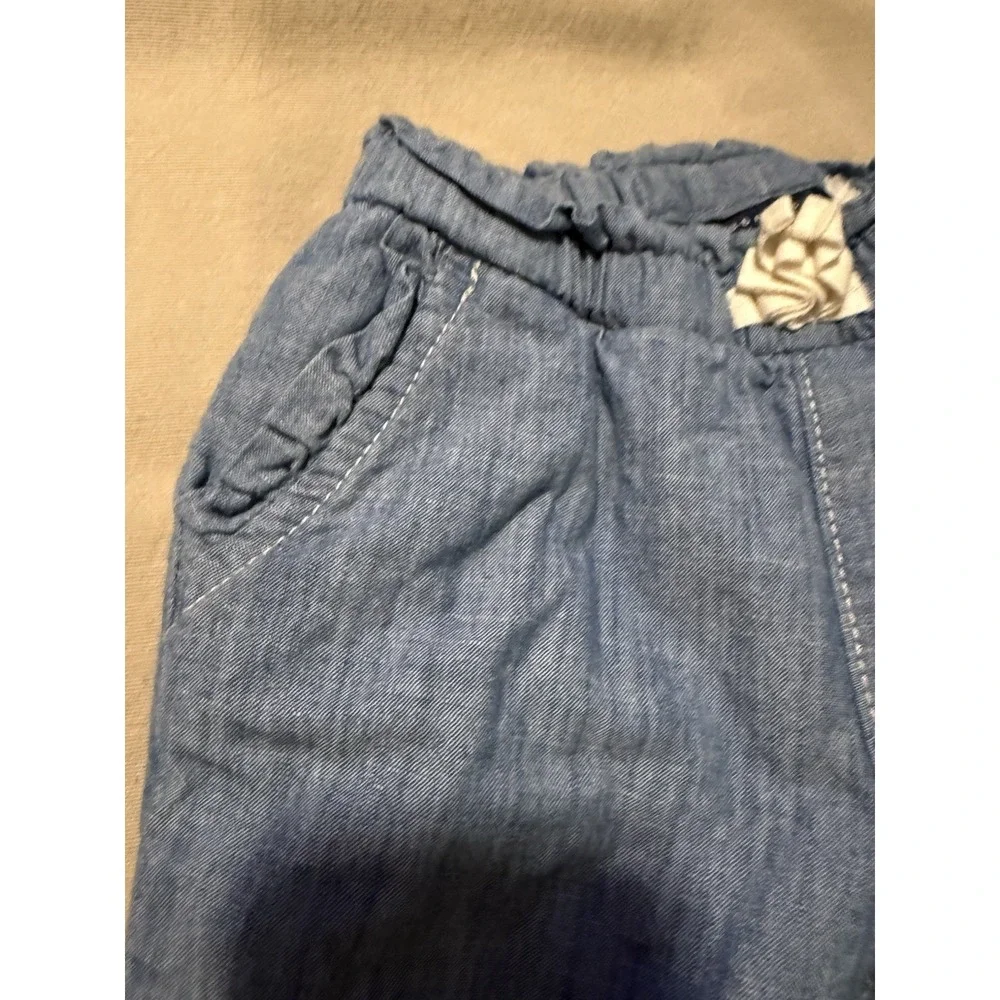 Baby Gap Girls Boys Sherpa Lined Pull On Blue Jean Pants Size 3-6 Months